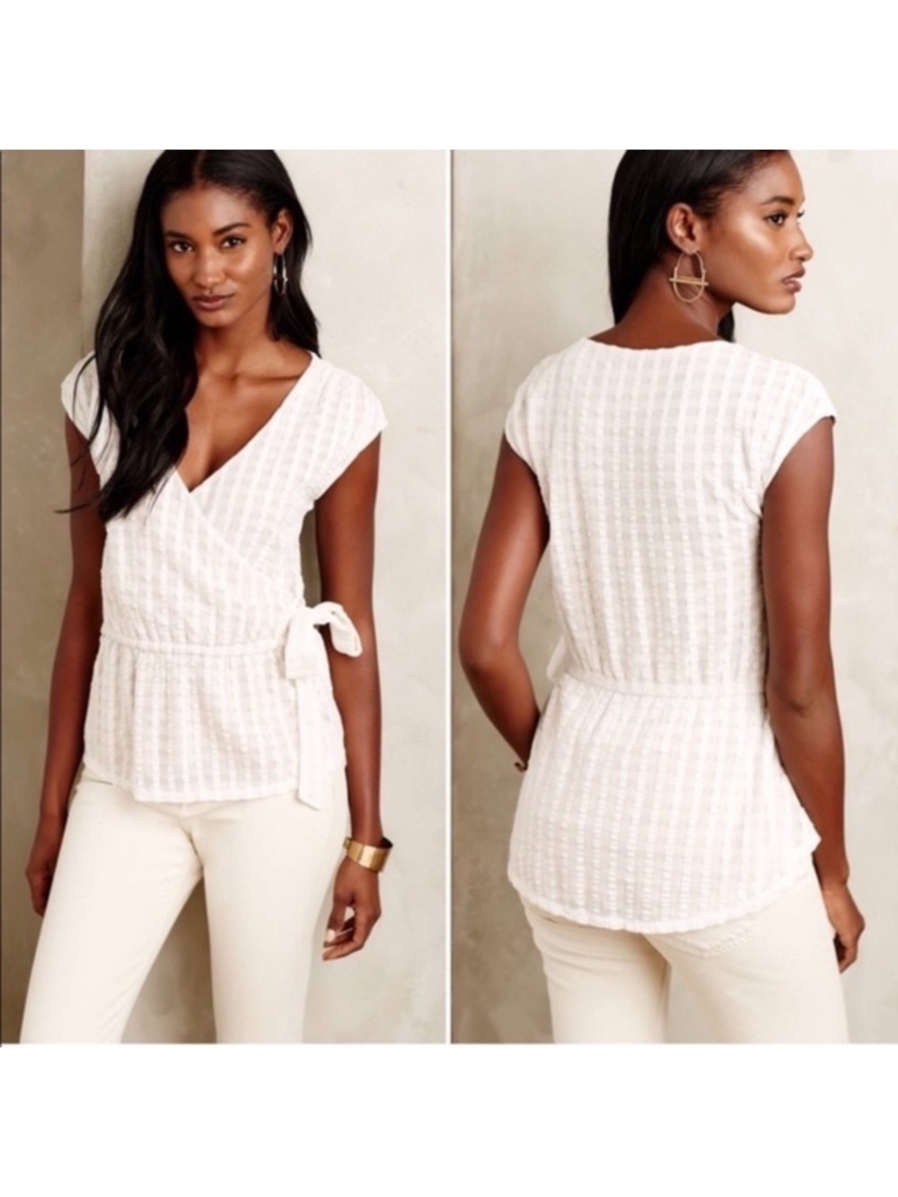 Anthropologie Deletta Malpelo Wrap Top S
